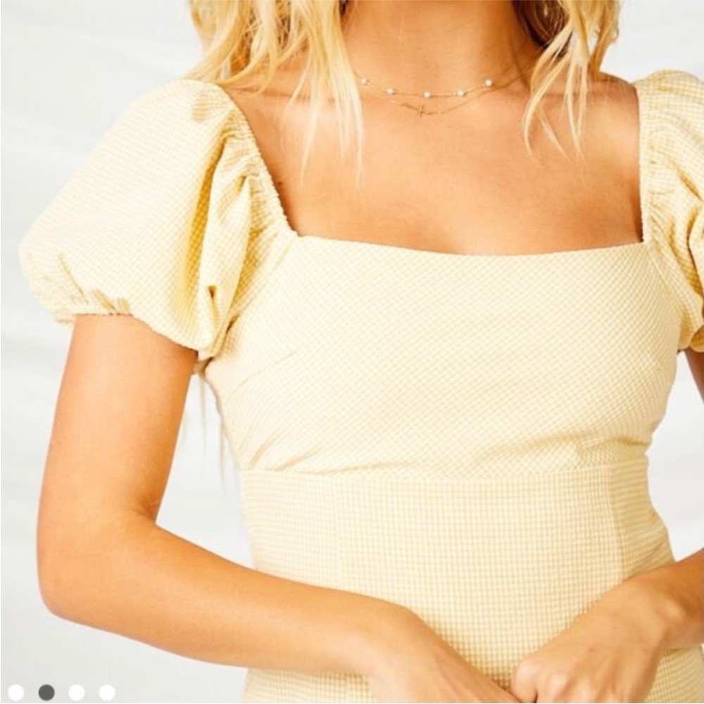 Altar’d State Yellow Gingham Aldrin Dress - Picture 3 of 9